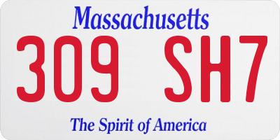 MA license plate 309SH7