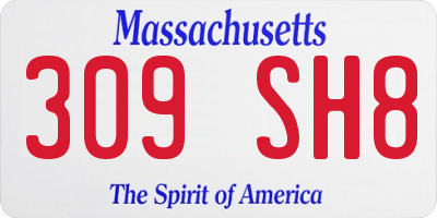MA license plate 309SH8