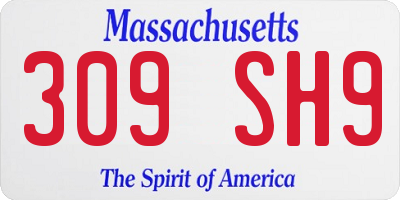 MA license plate 309SH9