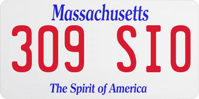MA license plate 309SI0