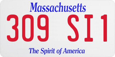 MA license plate 309SI1