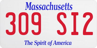 MA license plate 309SI2
