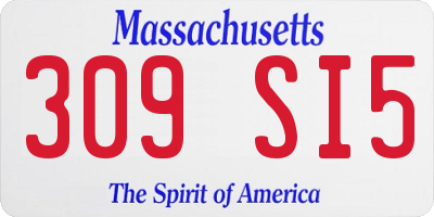 MA license plate 309SI5