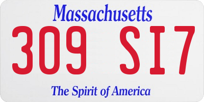 MA license plate 309SI7