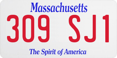 MA license plate 309SJ1