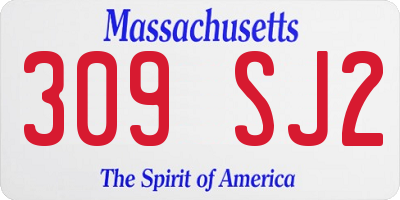 MA license plate 309SJ2