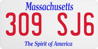 MA license plate 309SJ6