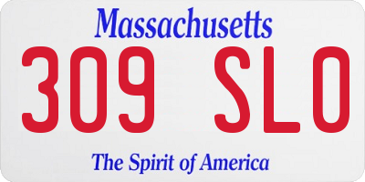 MA license plate 309SL0