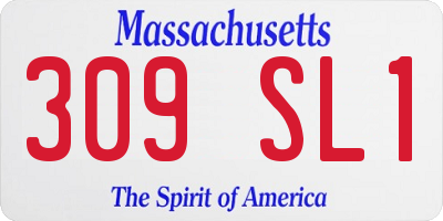 MA license plate 309SL1