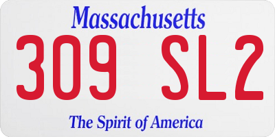 MA license plate 309SL2