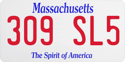 MA license plate 309SL5