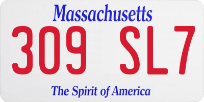 MA license plate 309SL7