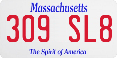 MA license plate 309SL8