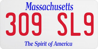 MA license plate 309SL9