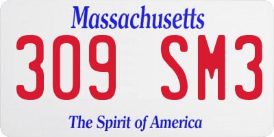 MA license plate 309SM3