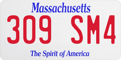 MA license plate 309SM4