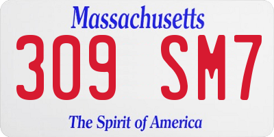 MA license plate 309SM7