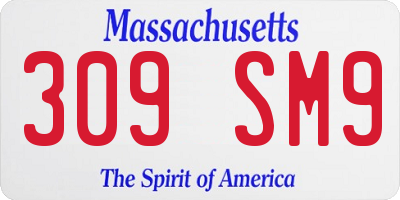 MA license plate 309SM9