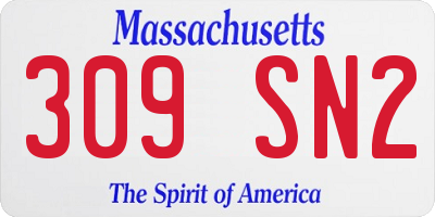 MA license plate 309SN2