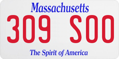 MA license plate 309SO0