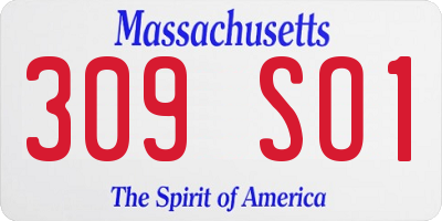 MA license plate 309SO1