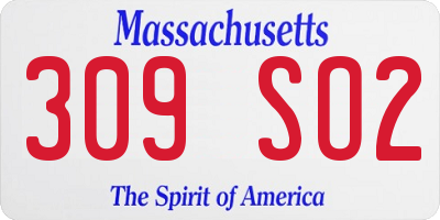 MA license plate 309SO2