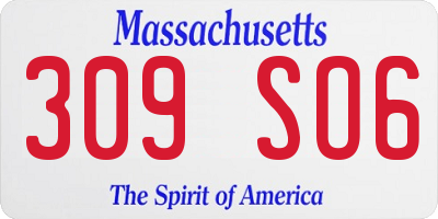 MA license plate 309SO6