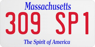 MA license plate 309SP1