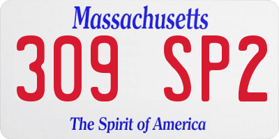 MA license plate 309SP2
