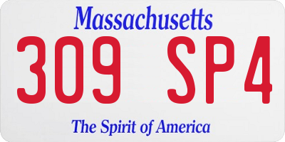 MA license plate 309SP4