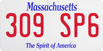 MA license plate 309SP6