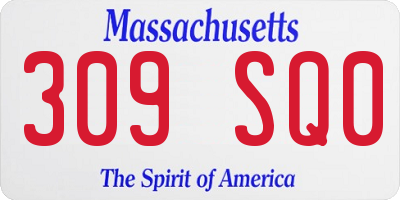 MA license plate 309SQ0
