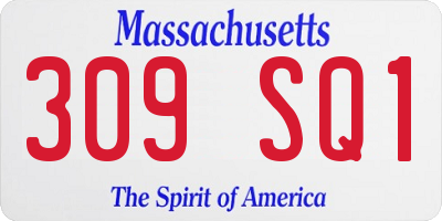 MA license plate 309SQ1