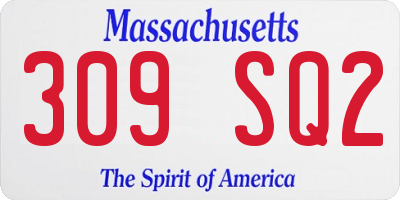 MA license plate 309SQ2