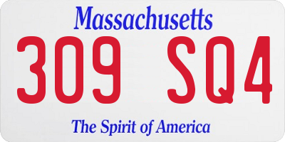 MA license plate 309SQ4