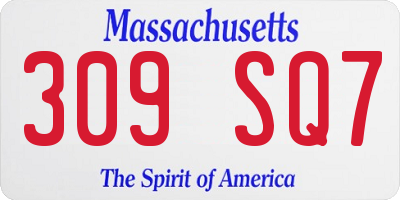 MA license plate 309SQ7