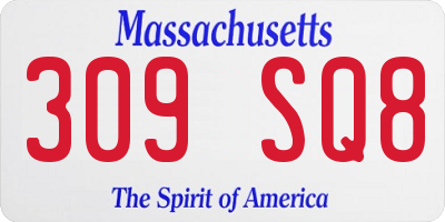 MA license plate 309SQ8