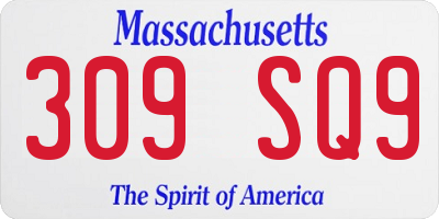 MA license plate 309SQ9
