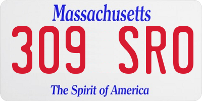 MA license plate 309SR0