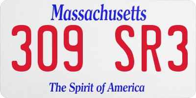MA license plate 309SR3