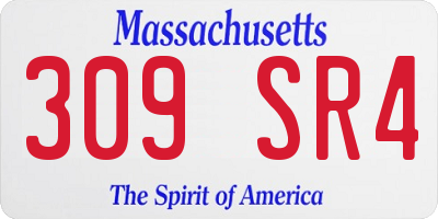 MA license plate 309SR4