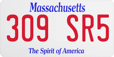 MA license plate 309SR5