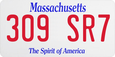 MA license plate 309SR7