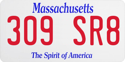 MA license plate 309SR8