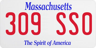 MA license plate 309SS0