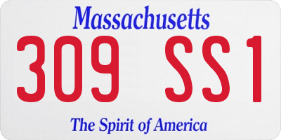 MA license plate 309SS1