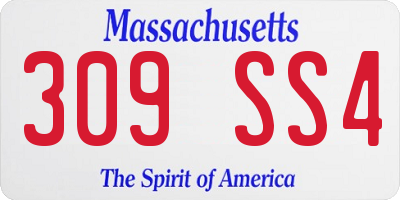 MA license plate 309SS4