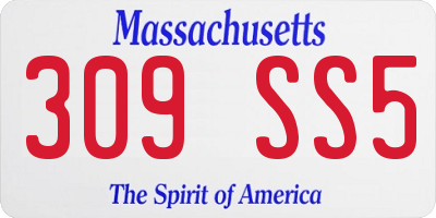 MA license plate 309SS5