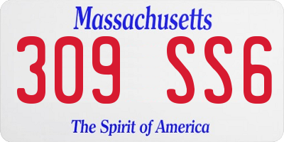 MA license plate 309SS6