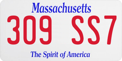 MA license plate 309SS7